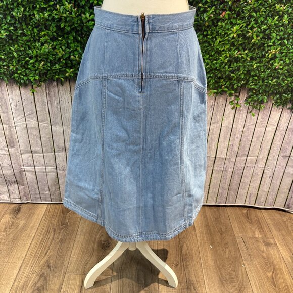 Old Navy Mid-Rise Jean Midi Skirt NWT Light Wash Size 12 (SKU: 35W) - Picture 2 of 7